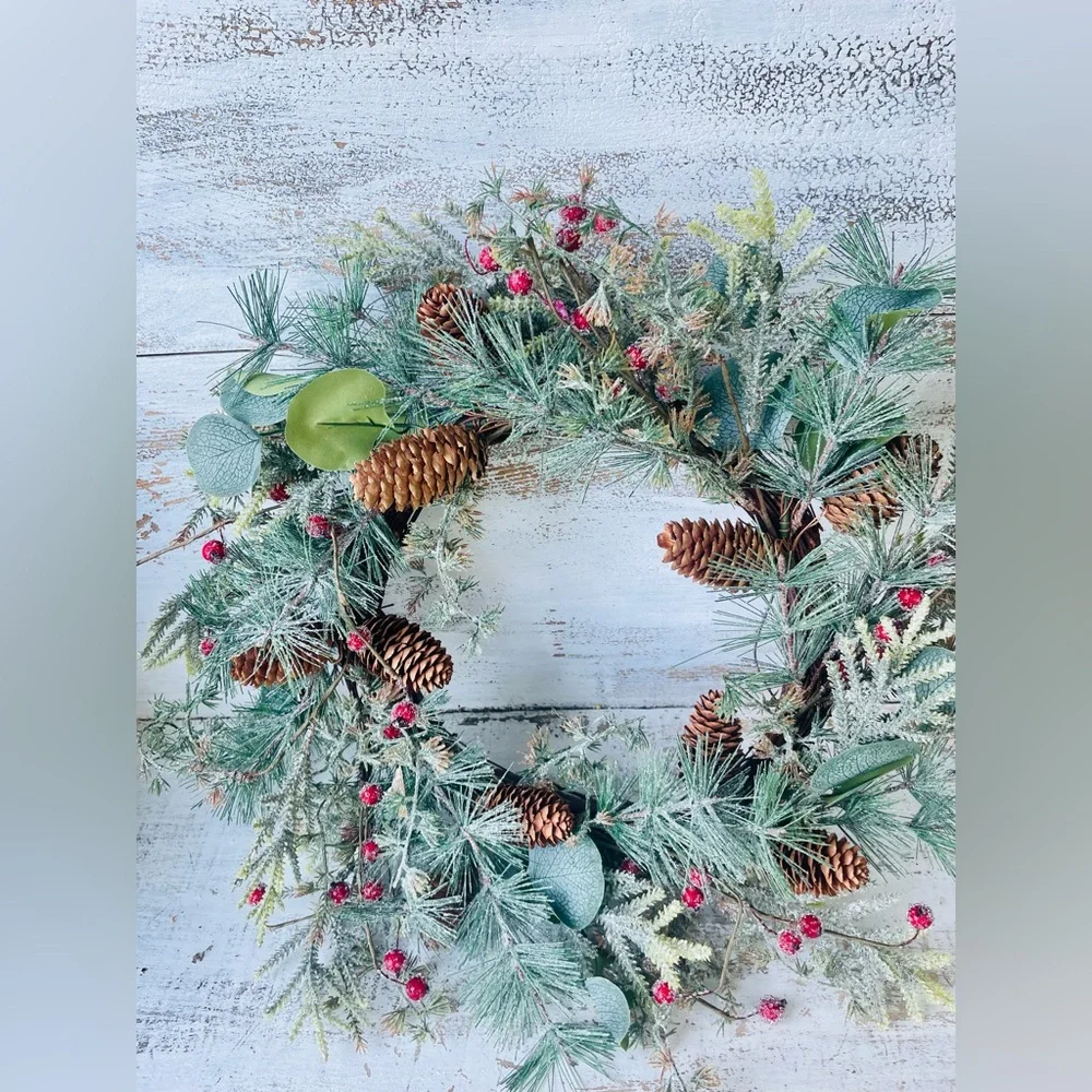 Icy Bristle Pine & Berry Wreath